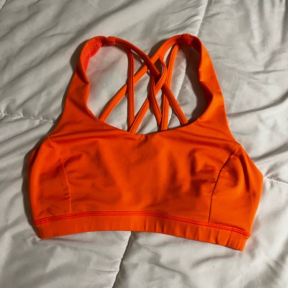 Lululemon Athletica Orange Sports Bra Moisture-Wicking Racerback